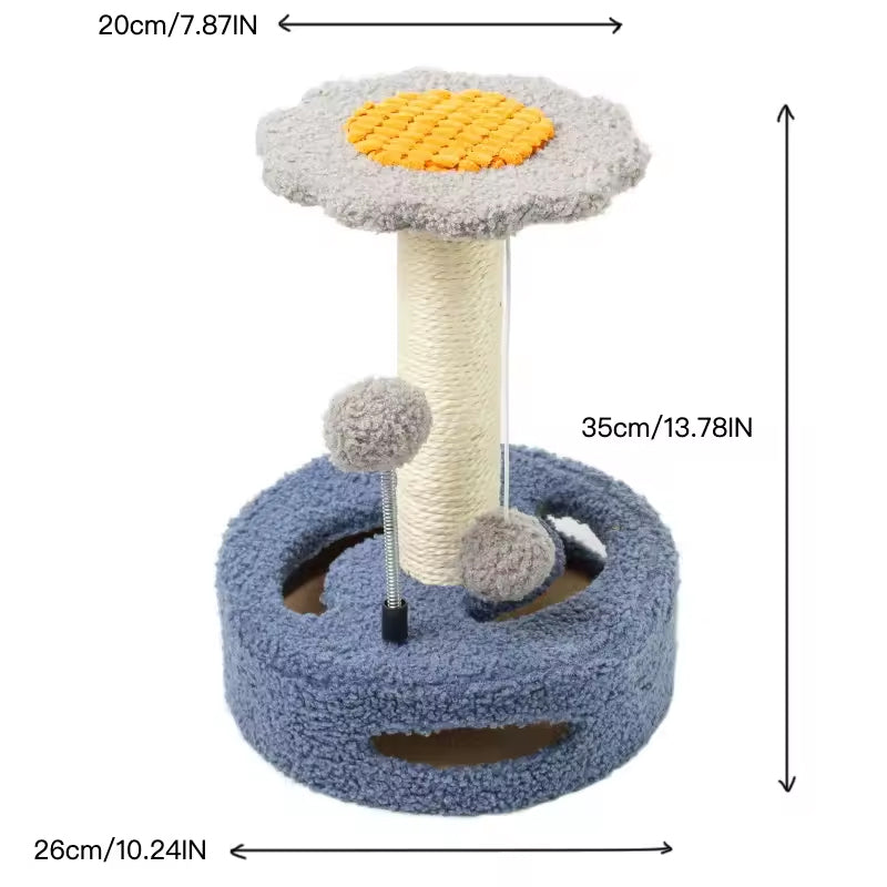 Sunflower Cat Tree – Cat Tower with Scratch Post & Ball Toy