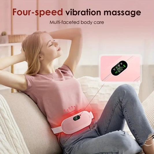 Instant Period Pain Relief Anywhere – Soothing Heat & Massage Comfort Belt