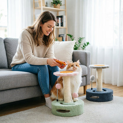 Sunflower Cat Tree – Cat Tower with Scratch Post & Ball Toy
