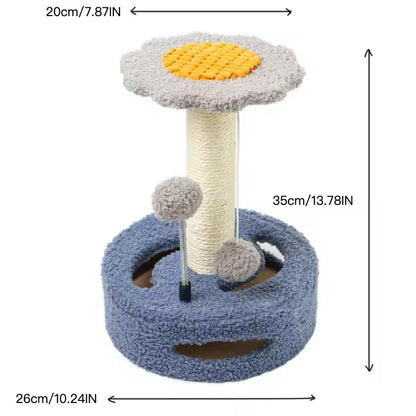 Sunflower Cat Tree – Cat Tower with Scratch Post & Ball Toy