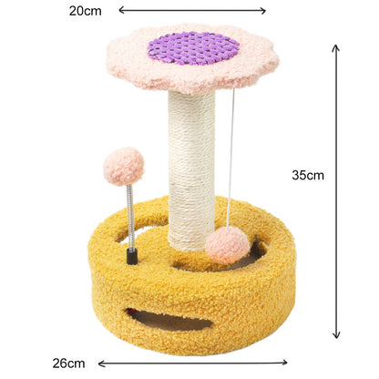 Sunflower Cat Tree – Cat Tower with Scratch Post & Ball Toy