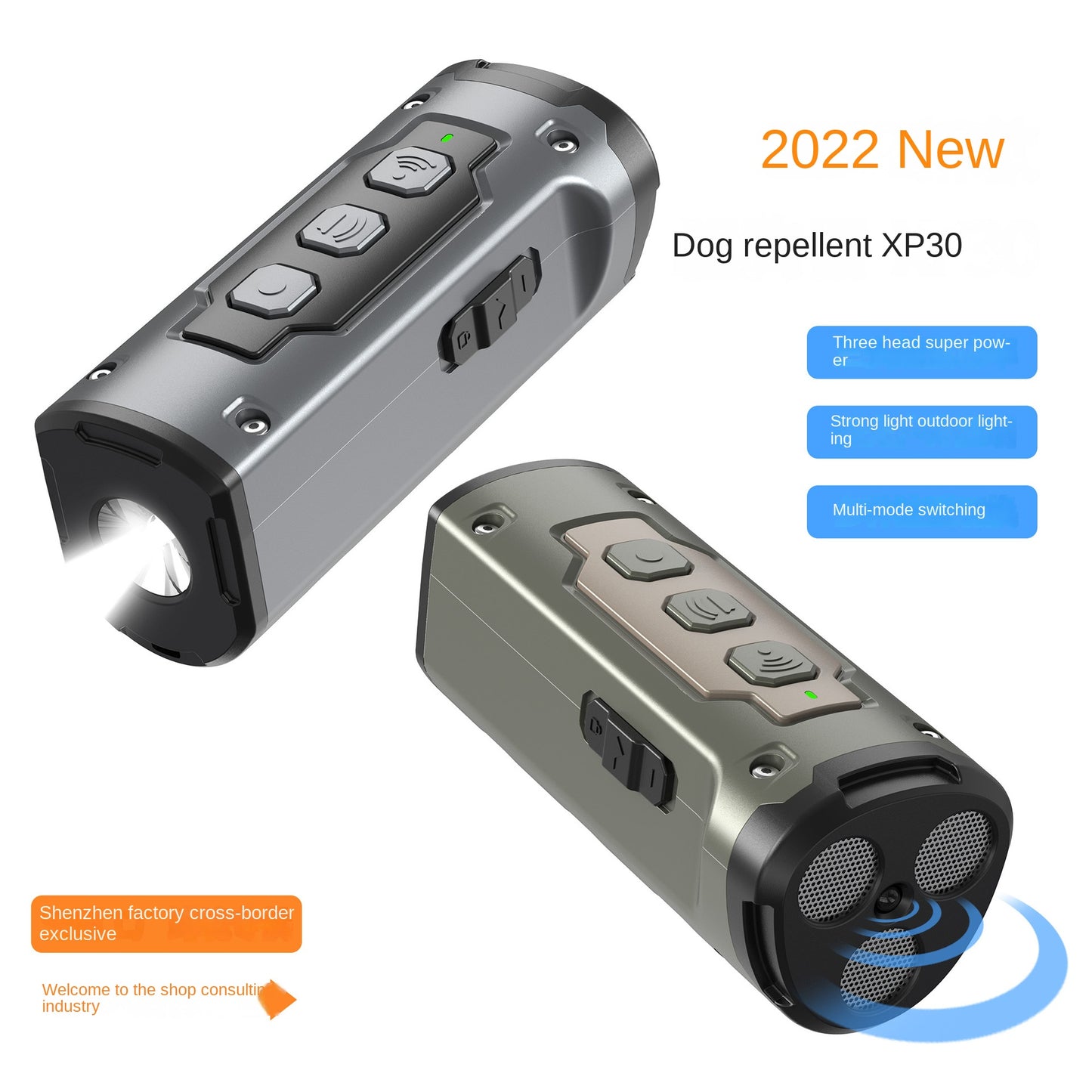 Three-Head Ultrasonic Dog Repellent & Anti-Barking Device