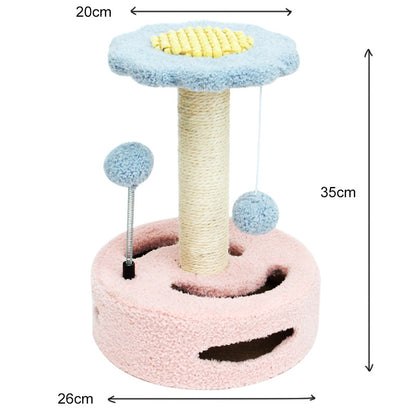Sunflower Cat Tree – Cat Tower with Scratch Post & Ball Toy