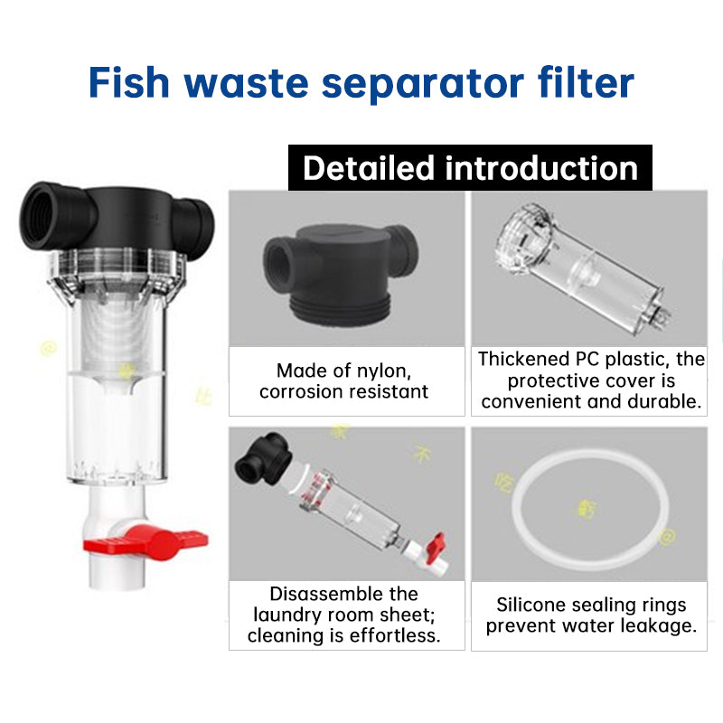 Aquarium Fish Waste Separator & High-Flow Pre-Filter